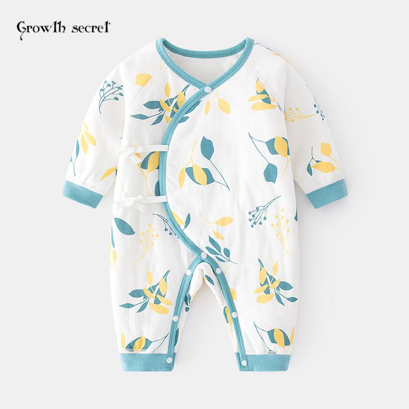 婴儿加棉连体衣秋冬宝宝衣服和尚服薄棉哈衣新生儿无骨夹棉蝴蝶衣