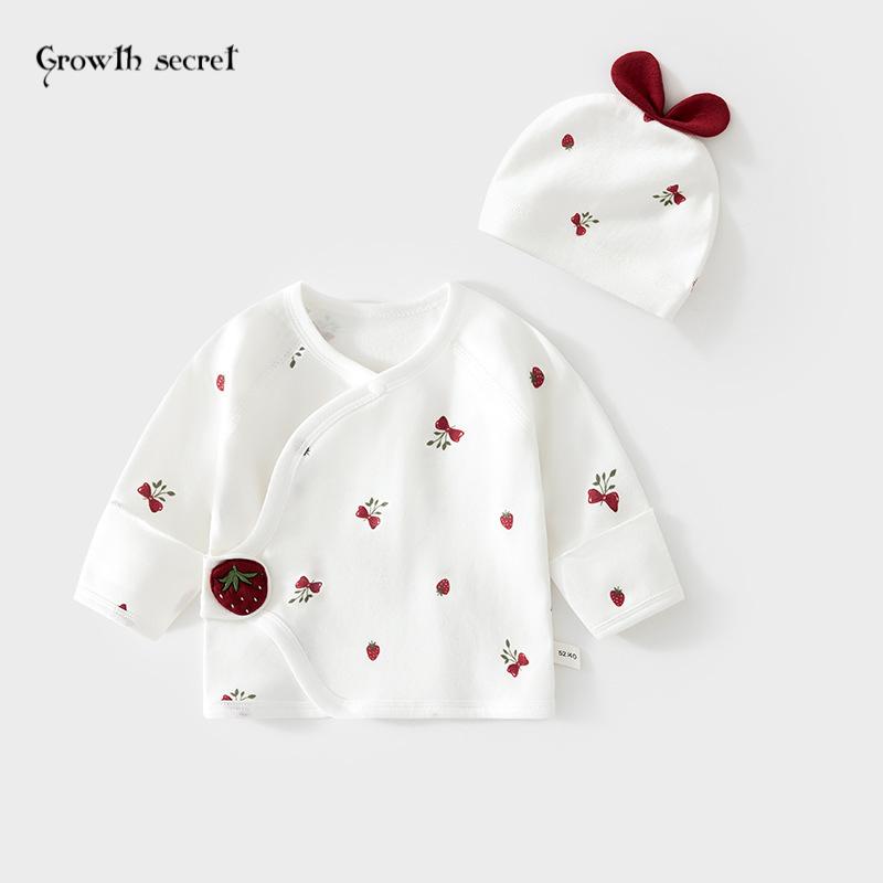 新生婴儿半背内衣服纯棉纯色春秋款初生送胎帽子和尚服宝宝上衣