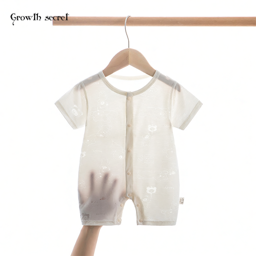 夏季婴儿衣服短袖短裤连体衣超薄款宝宝对开爬服哈衣无骨夏装空调