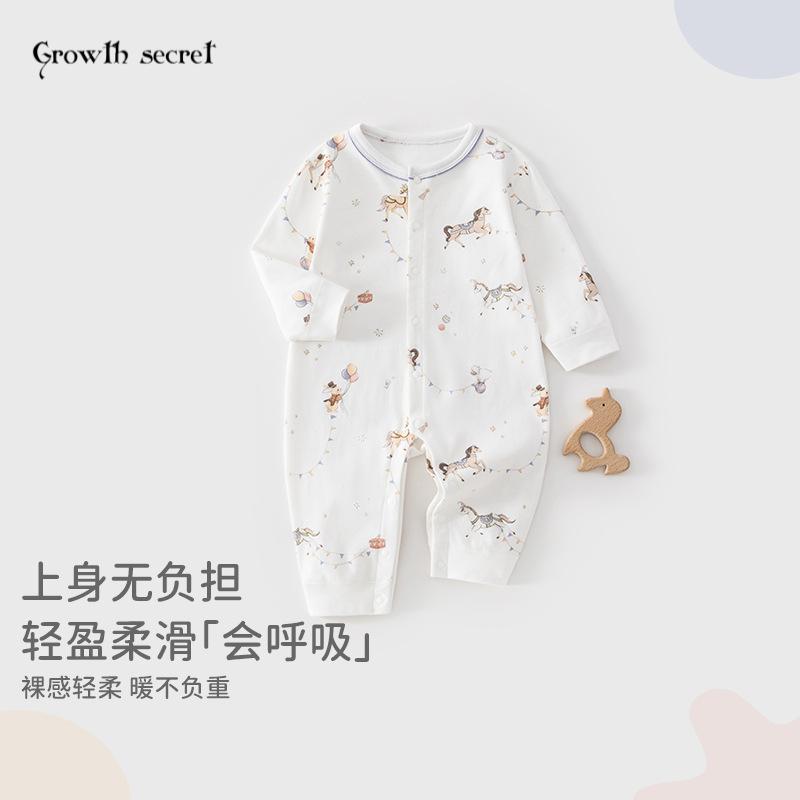 婴儿连体衣纯棉百搭新生儿a类衣服圆领马上新生宝宝婴童装长袖