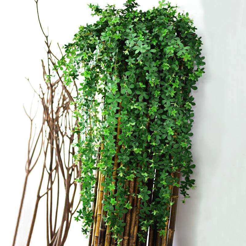 树叶子墙壁挂吊篮塑料假花藤条装饰绿植藤蔓摆设植物吊兰
