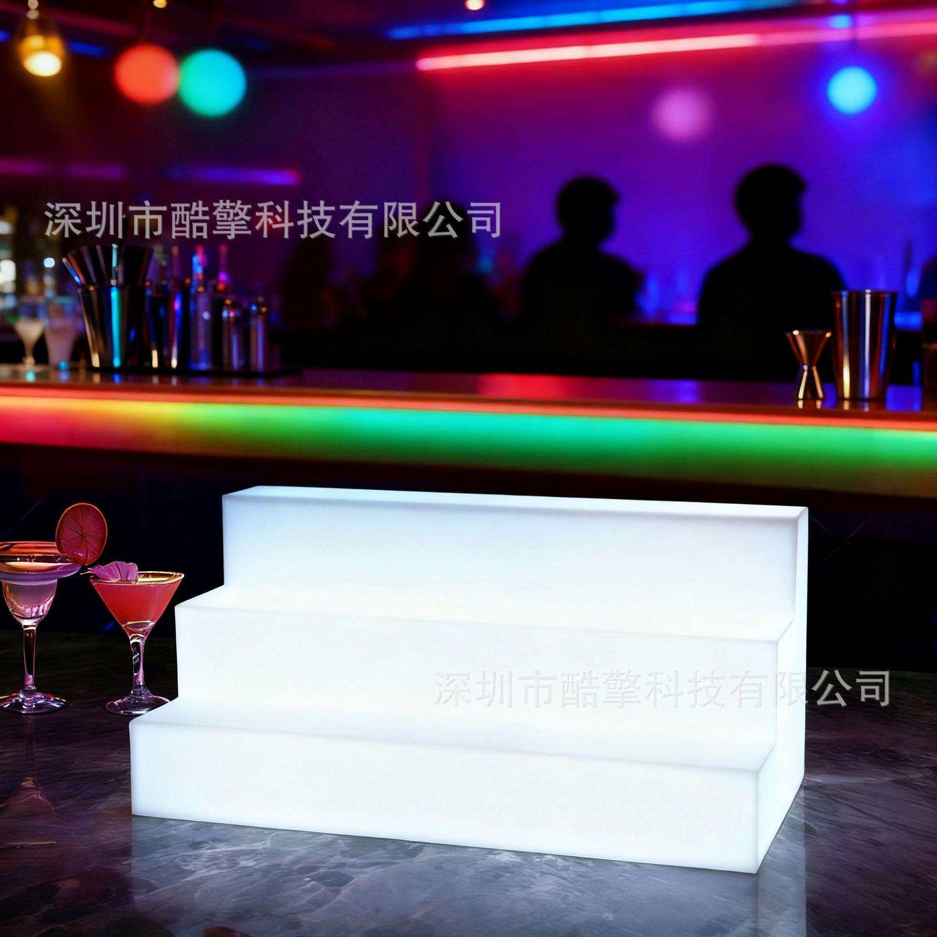 酷擎 LED发光酒架 三层七彩遥控酒吧红酒架防水无异味LED发光酒架
