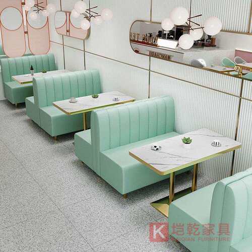 商用靠墙卡座沙发甜品奶茶店桌椅组合餐厅快餐小吃店汉堡网红圆桌