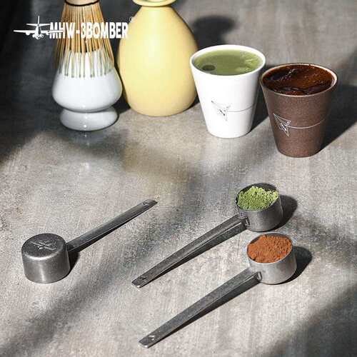 MHW-3BOMBER轰炸机长柄不锈钢量勺咖啡豆粉勺 抹茶可可粉定量勺8g