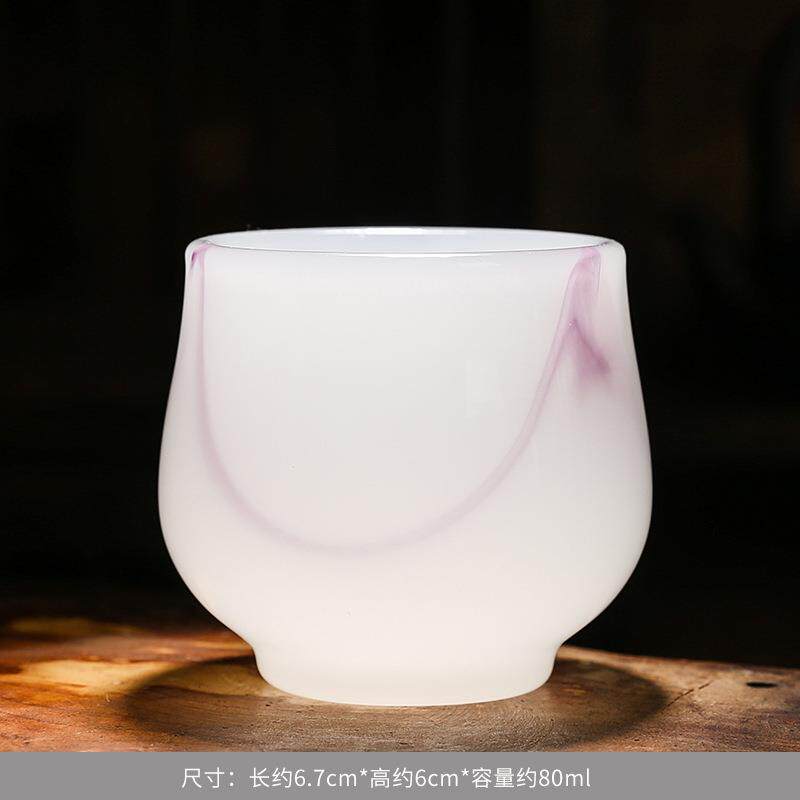 琉璃大号主人杯玉瓷茶杯个人专用茶具飘紫功夫品茗杯单杯玻璃图片