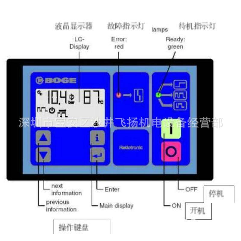 伯格控制器空压机控制器控制器 螺杆式低噪音空压机 伯格面板