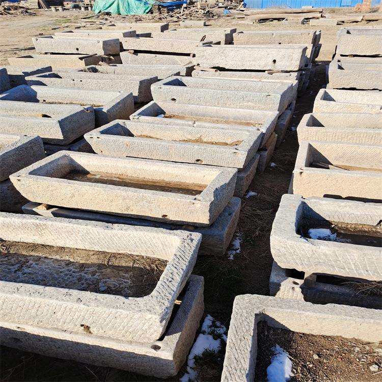 老旧石槽鱼缸造景牛猪石槽庭院流水件石盆民俗老物件水槽石头洗手