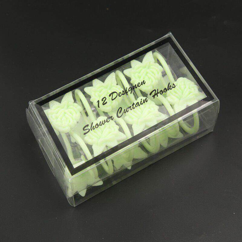 创意品质多色玫瑰花挂钩浴室挂环窗帘扣12个装源头供货