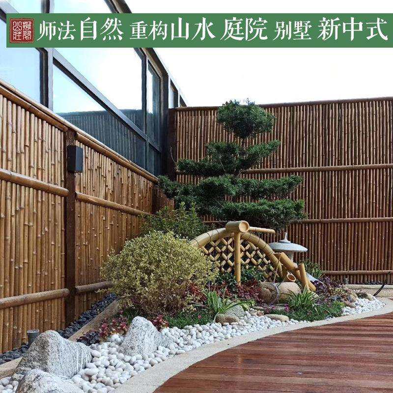 竹篱笆栅栏围栏日式护栏碳化防腐竹围栏栅栏竹门户外庭院农家复古