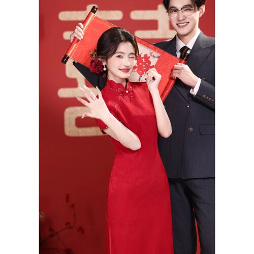 2026新款红色旗袍敬酒服新娘小个子订婚礼服裙新中式日常可穿结婚