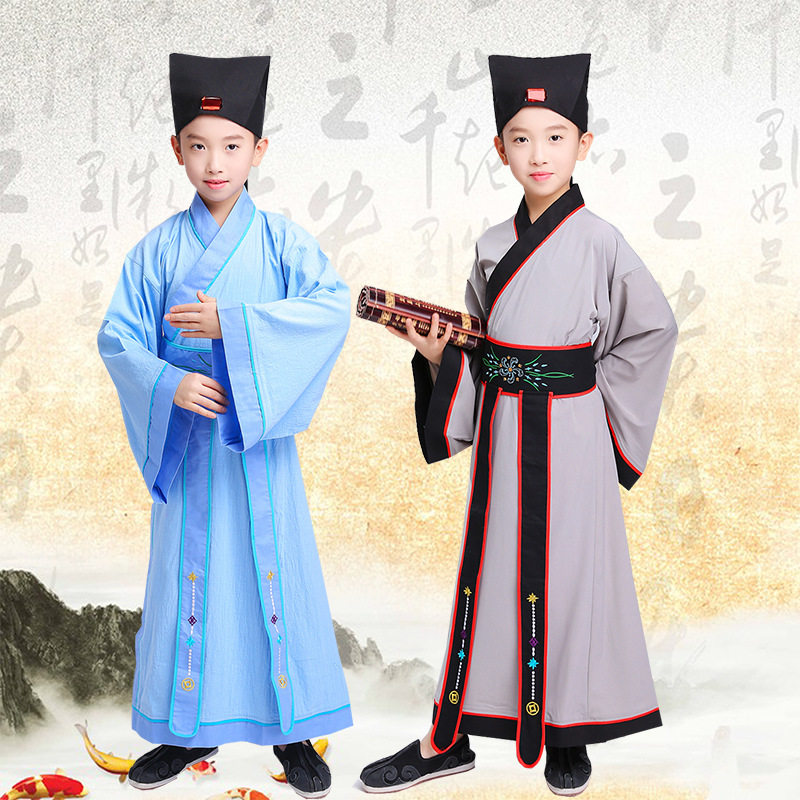 2026新款儿童古装汉服国学服装幼儿孔子服书童弟子规学童舞台三字