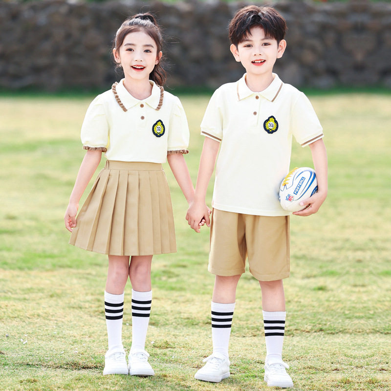 2026新款小学生校服夏季套装儿童班服纯棉幼儿园园服夏装运动服短