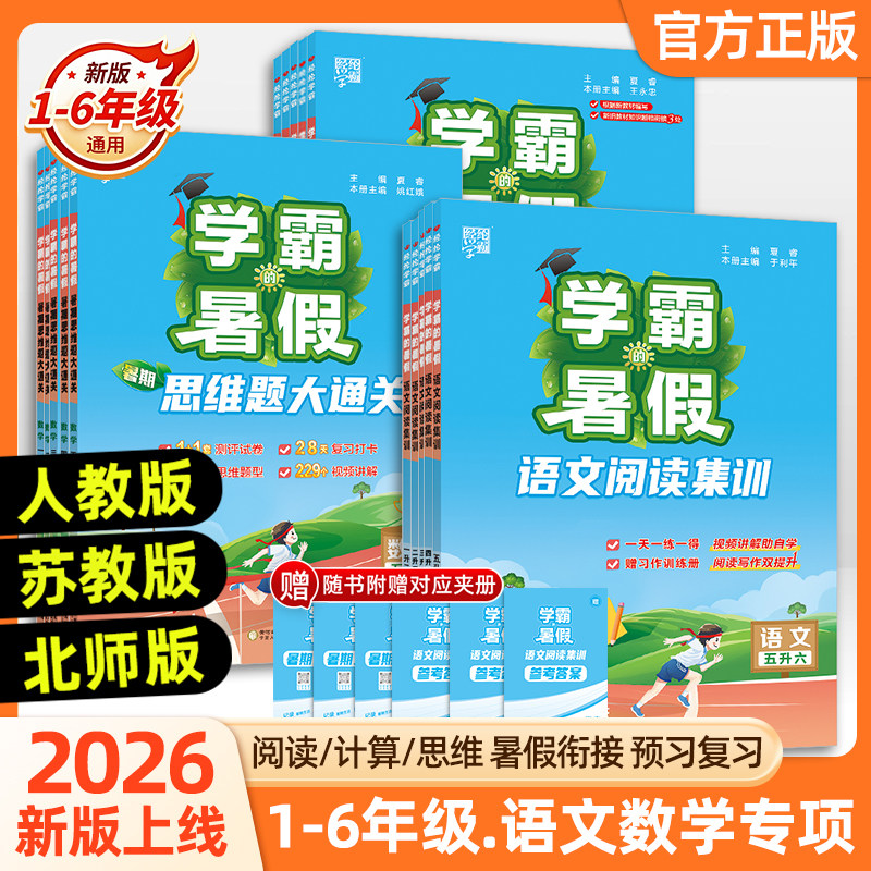 2026新版经纶学霸的暑假计算大通关人教北师苏教一升二升三升四升五升六语文阅读集训衔接暑假作业小学数学思维大通关专项训练复习