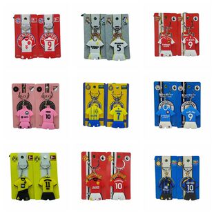 足球球星球衣钥匙扣 梅西C罗贝林厄姆哈兰德硅胶仿真球衣钥匙挂件