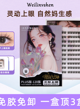 【大容量120簇】免胶假睫毛浓密款小仙子上睫毛免卸自粘眼睫毛贴