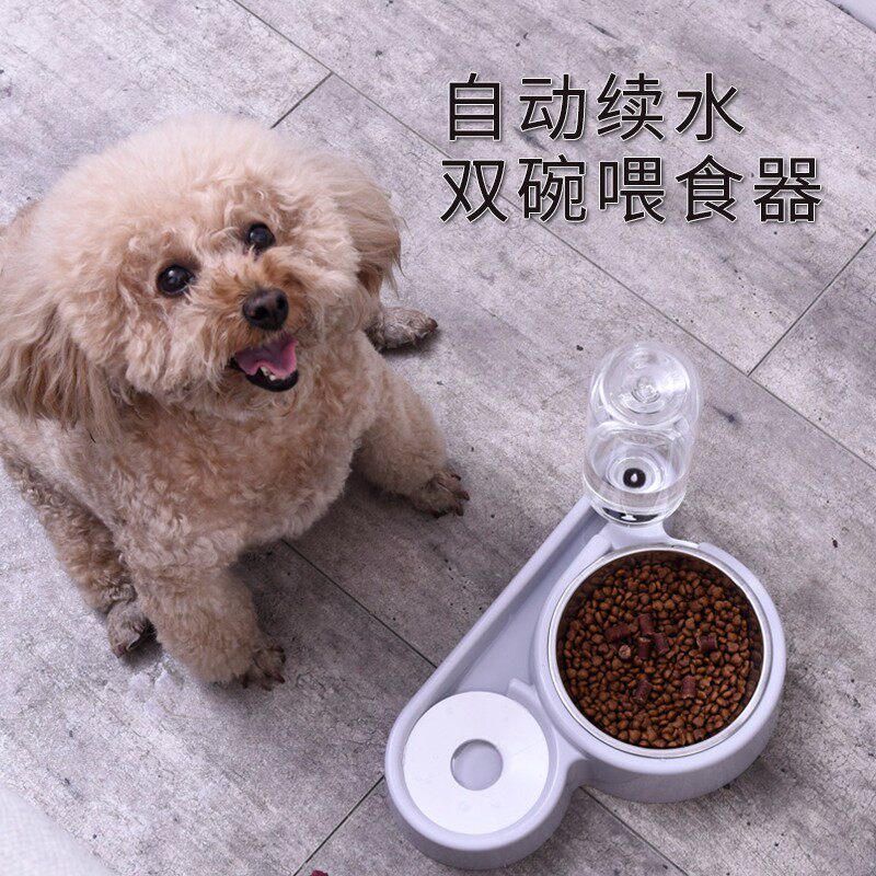 猫碗双碗猫盆猫咪碗可爱自动饮水防打翻狗狗碗食盆小型犬狗盆狗碗