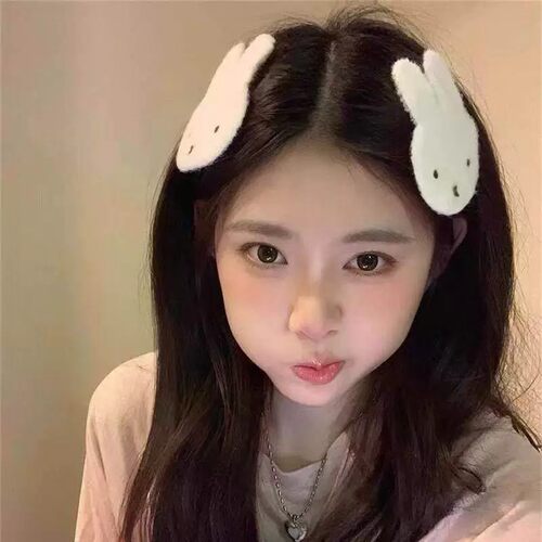 可爱毛绒米菲兔魔术贴甜美刘海碎发整理神器发帖化妆洗脸发卡头饰