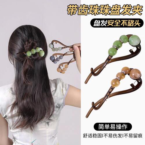新款抓夹高级珠珠水钻发夹