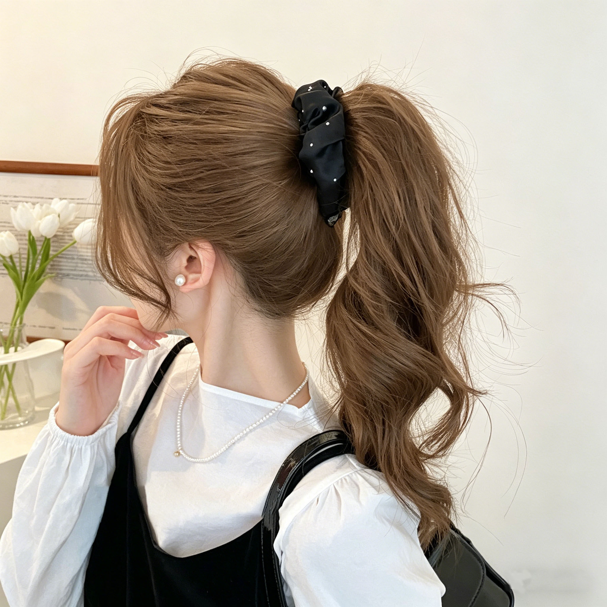水钻缎面褶皱香蕉夹女2026新款发夹饱满后脑勺抓夹竖夹马尾夹发饰