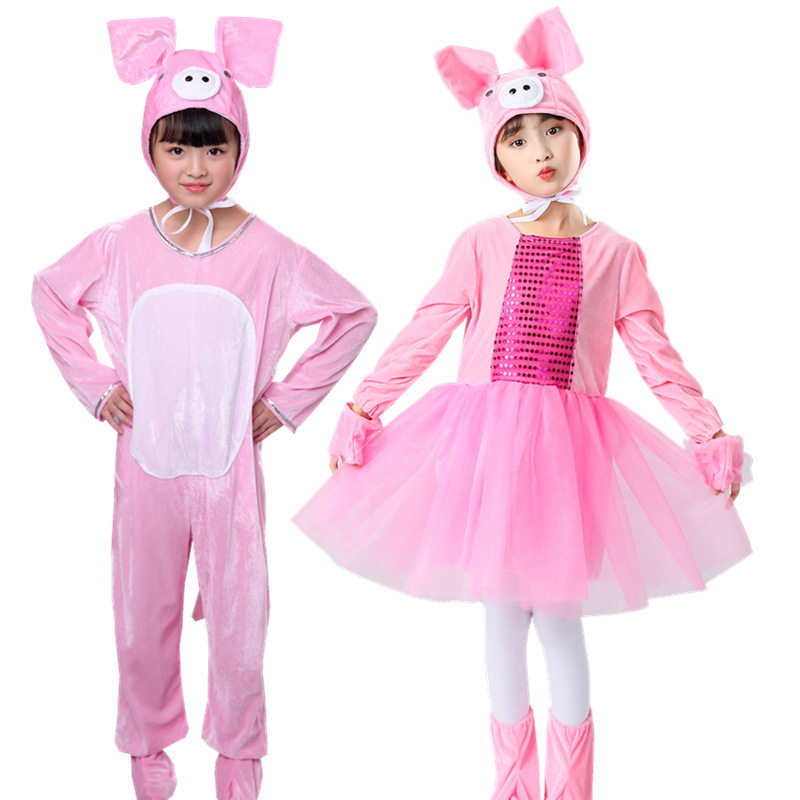 2026新款儿童小动物演出服小猪表演服装狼快乐小猪舞蹈纱裙三只小
