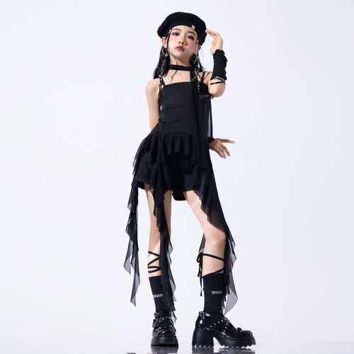 2026新款儿童辣妹装爵士舞女童服装潮酷少儿爵士演出服女团T台走
