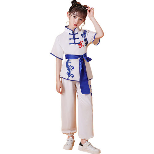 2026新款武术服夏服装短袖太极服男女服训练服刺绣少儿武术练功服