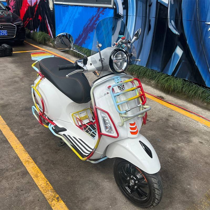 适用维斯帕150春天保险杆防摔护杠排气防摔棒VESPA E5改装保护架