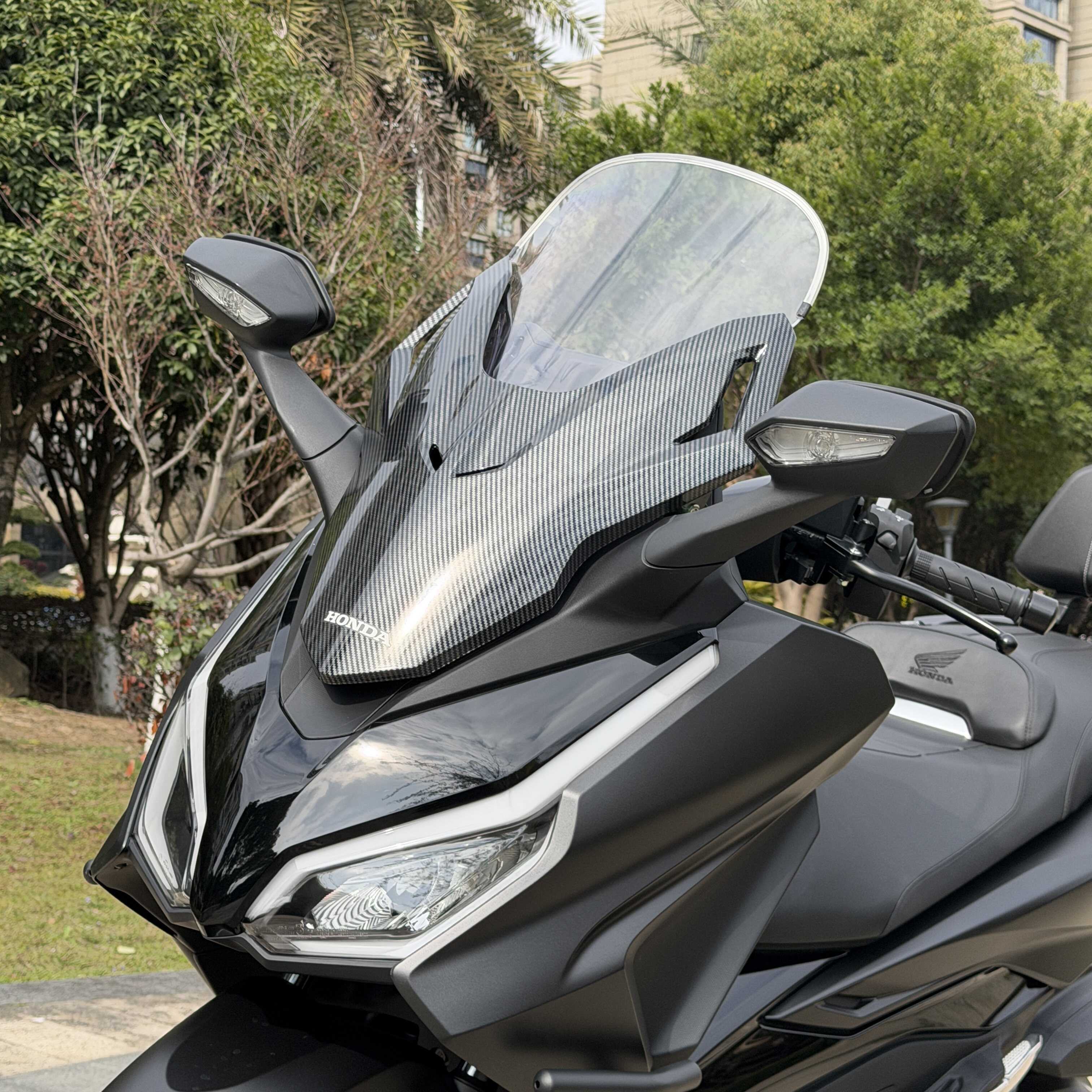 适用本田佛沙NSS350改装前脸挡风面罩 FORZA300前面板 佛沙小面罩