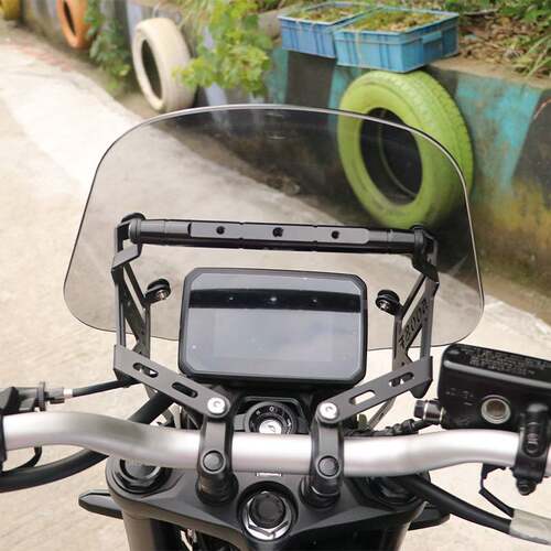 适用本田CB500SF前挡风玻璃加高风挡板导流罩WH250改装导航扩展杆