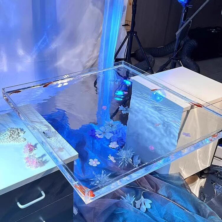 无亚克力摄影透明深水缸高清浅水槽视频拍摄水下拍照相有机玻璃