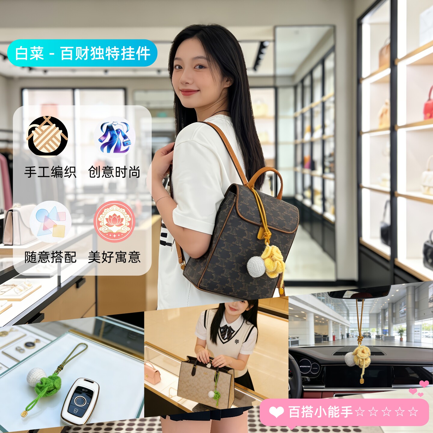 创意钥匙扣挂件背包手机挂饰礼物