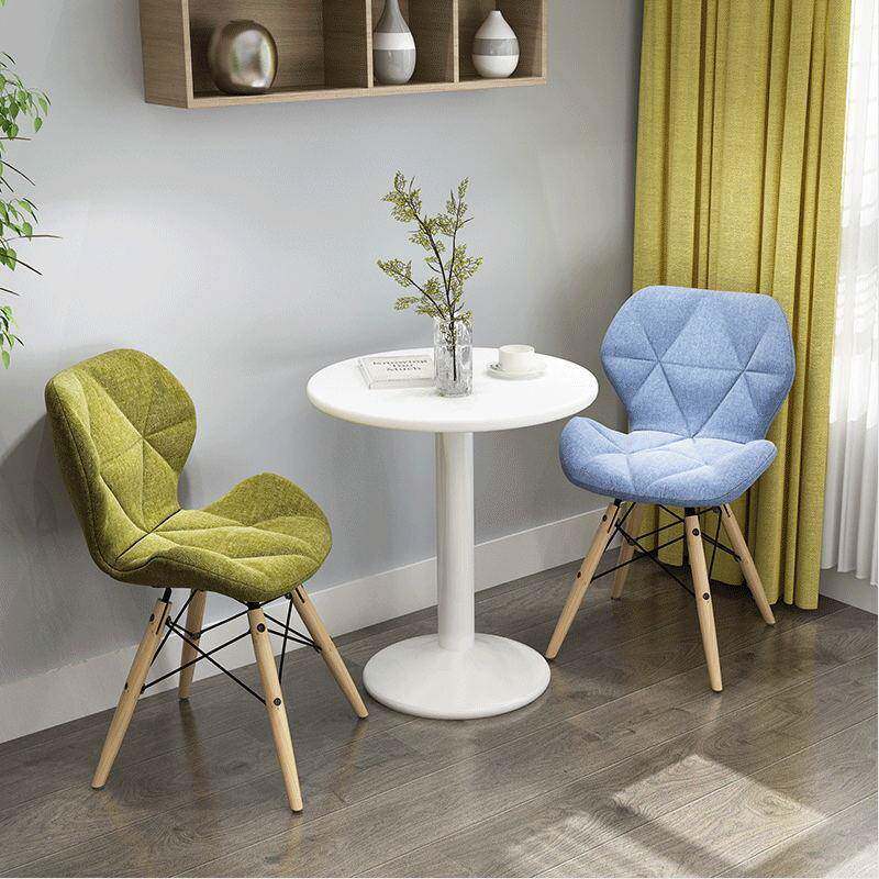 伊姆斯椅布艺创意休闲椅子PU布艺蝴蝶椅办公洽谈家用餐椅时尚凳子