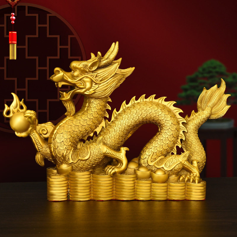 纯铜龙摆件生肖龙神龙汉龙百财龙金钱龙家居办公室装饰祥龙五爪龙