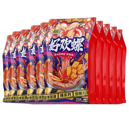 5月日期好欢螺螺蛳粉加辣加臭400g*10袋广西柳州特产螺狮粉米粉