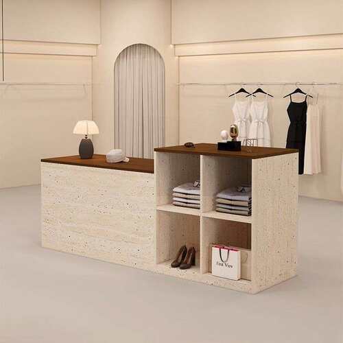 简约现代服装店中岛台展示台收银女装店铺中间摆放陈列流水展示柜