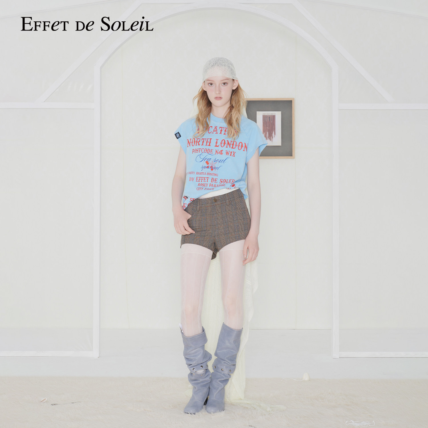 【明星同款】Effet de Soleil复古格纹短裤女Hearts2Hearts组合
