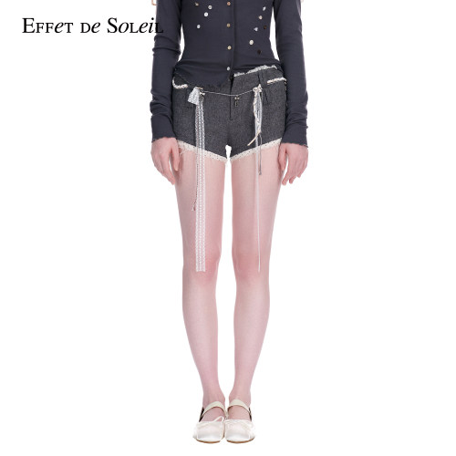 【黄圣依明星同款】Effet de Soleil复古低腰短裤直筒裤女新品26