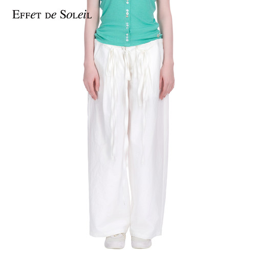 Effet de Soleil纯色双腰带休闲长裤宽松阔腿裤女新品26夏