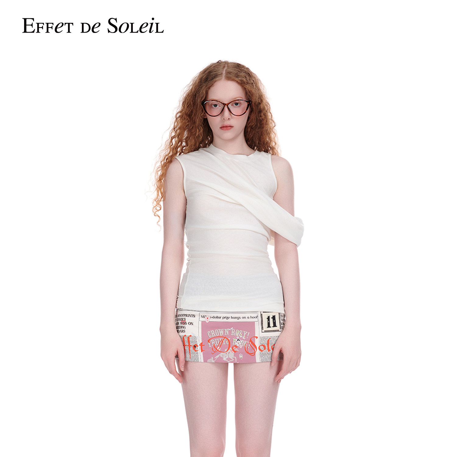 【虞书欣明星同款】Effet de Soleil自由褶无袖背心上衣女装新品