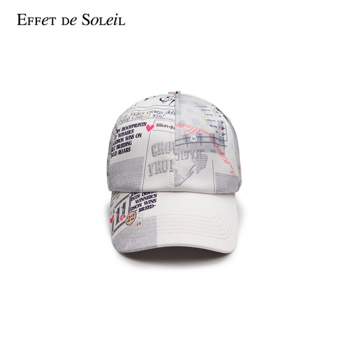 Effet de Soleil报纸印花鸭舌帽女新品26夏