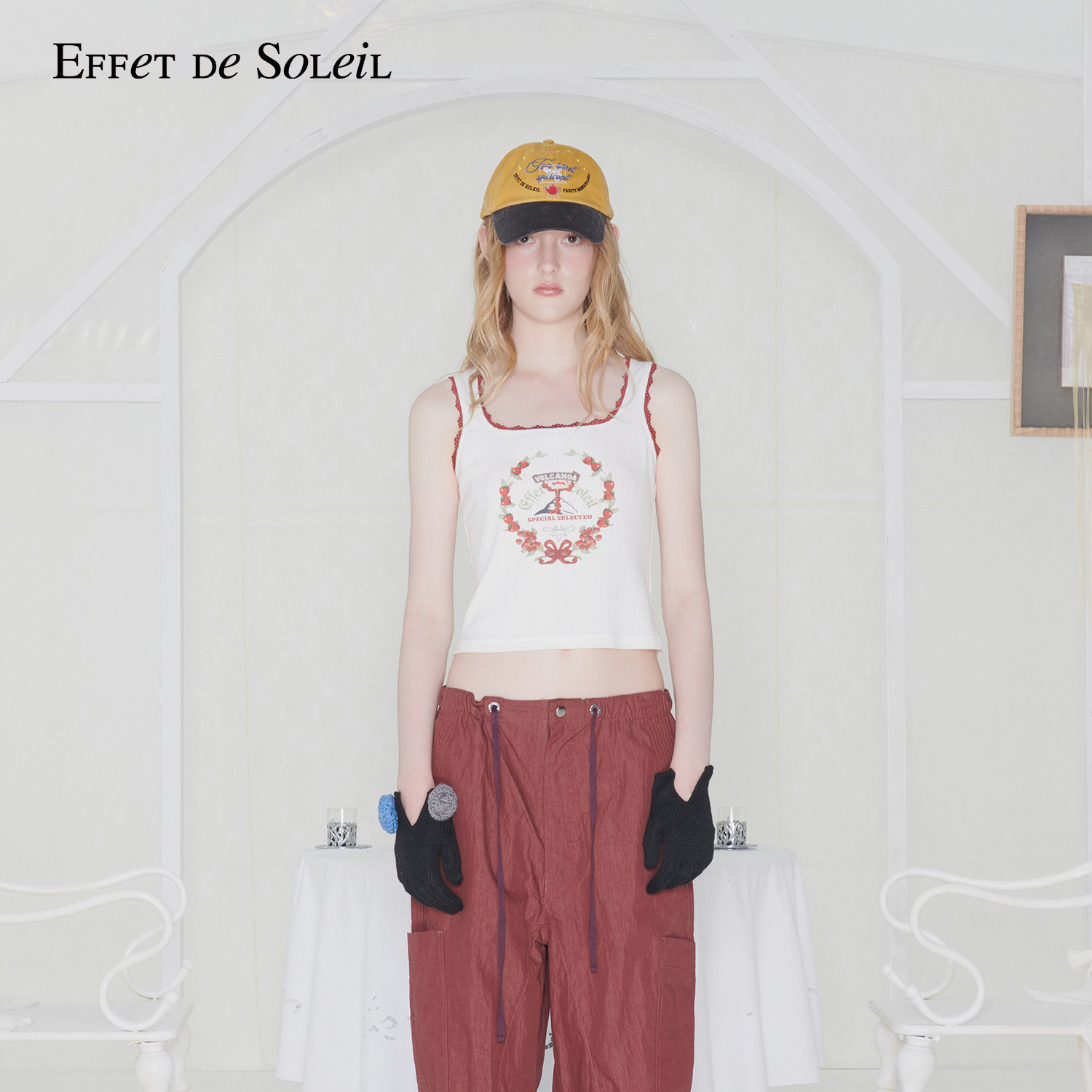 【宋雨琦明星同款】Effet de Soleil撞色无袖吊带背心上衣女新品