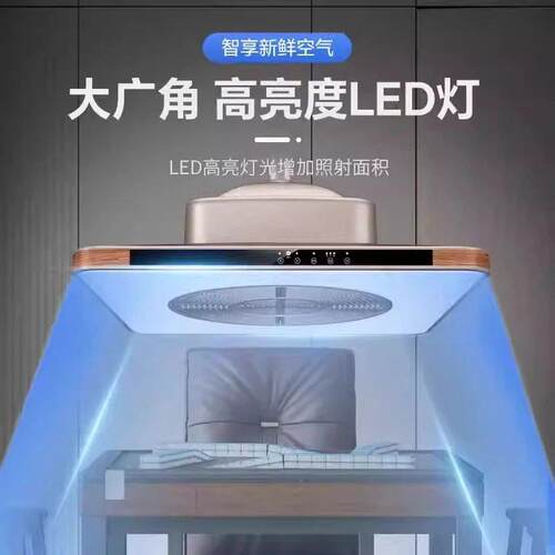 棋牌室梨花木纹吸烟灯内循环商务家用超静音室内酒楼茶馆排烟神器