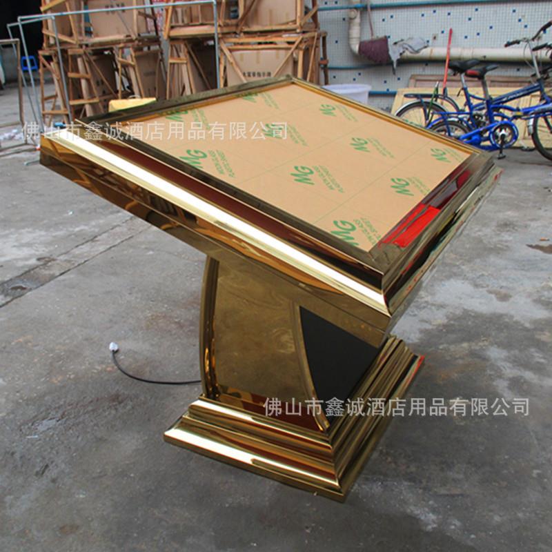 不锈钢钛金座地灯箱大堂卧式导视台指引牌楼层平面展示台索引台