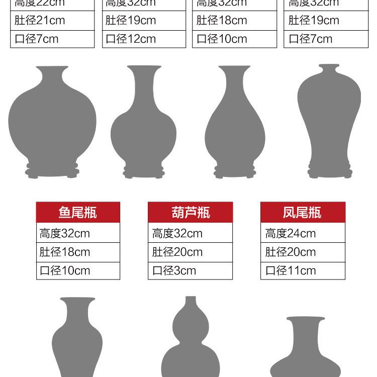 景德镇陶瓷花瓶瓷瓶插花仿古中式家居客厅饰品电视柜瓷器瓶子摆件