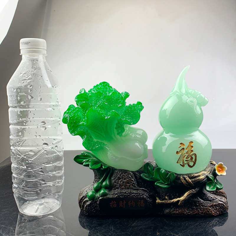 白菜摆件 树脂玉白菜招财纳福工艺品摆件 创意商务促销摆件送客户