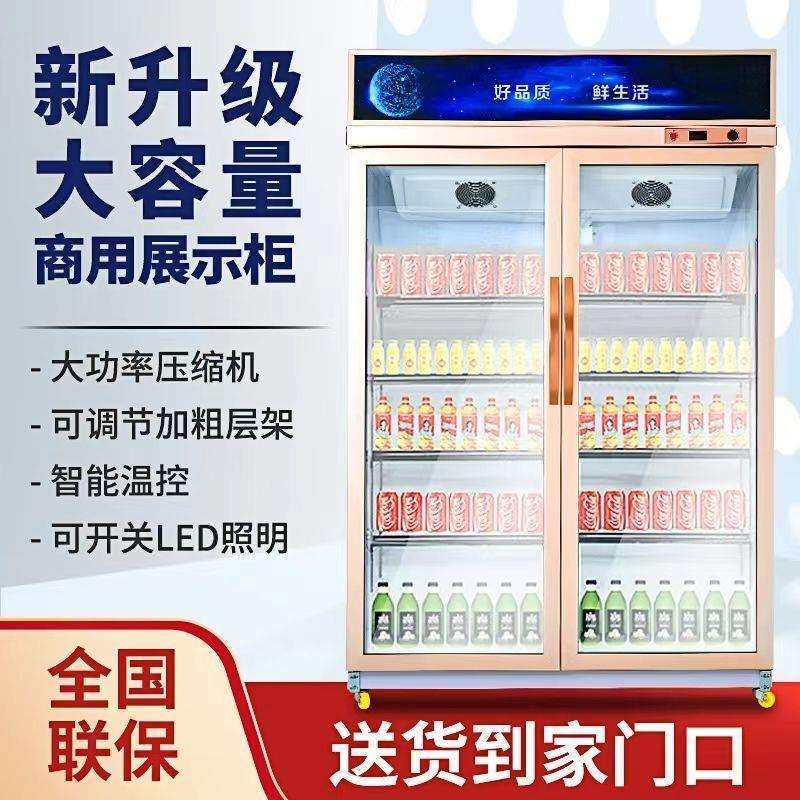 商用冷藏饮料柜超市饭店蔬菜立式展示柜风冷无霜单双三保鲜柜