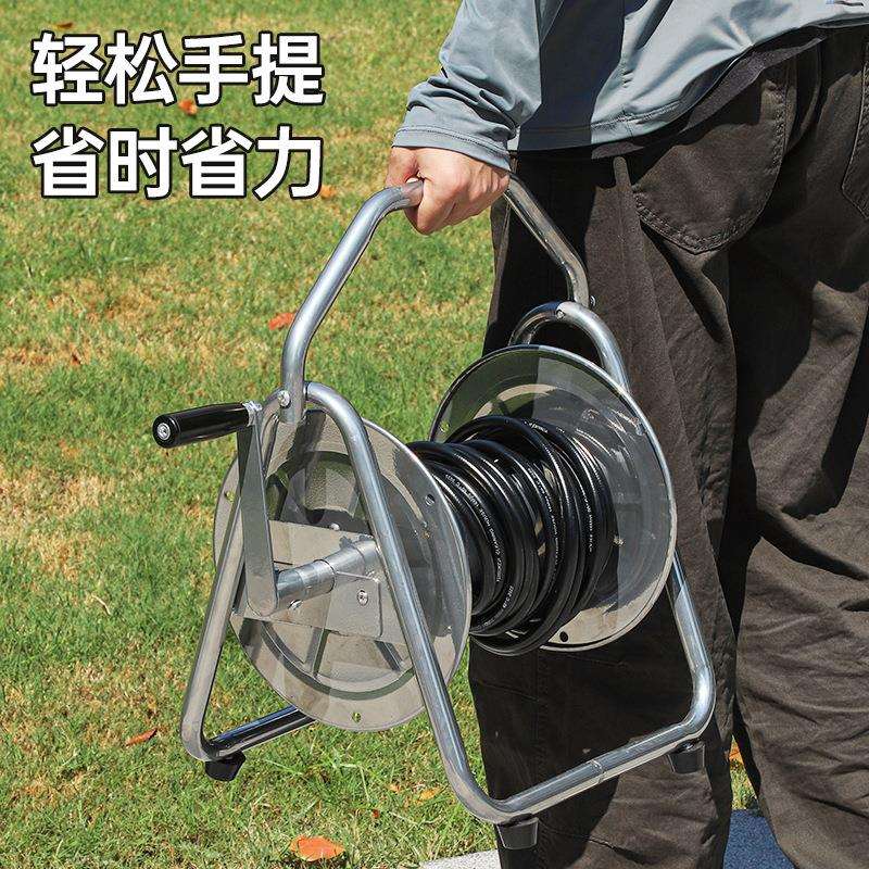金属卷管器高压洗车浇花工具园艺喷洒清洁水管车农家用软管收纳架