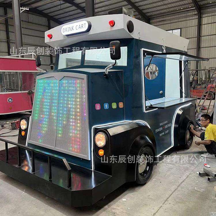 邦德款动感灯光美食售卖车公园景区创意售票车移动多功能奶茶店车