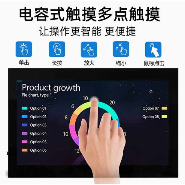 7寸IPS高清树莓派HDMI触摸屏Raspberry Pi 液晶显示器 G款带铁壳