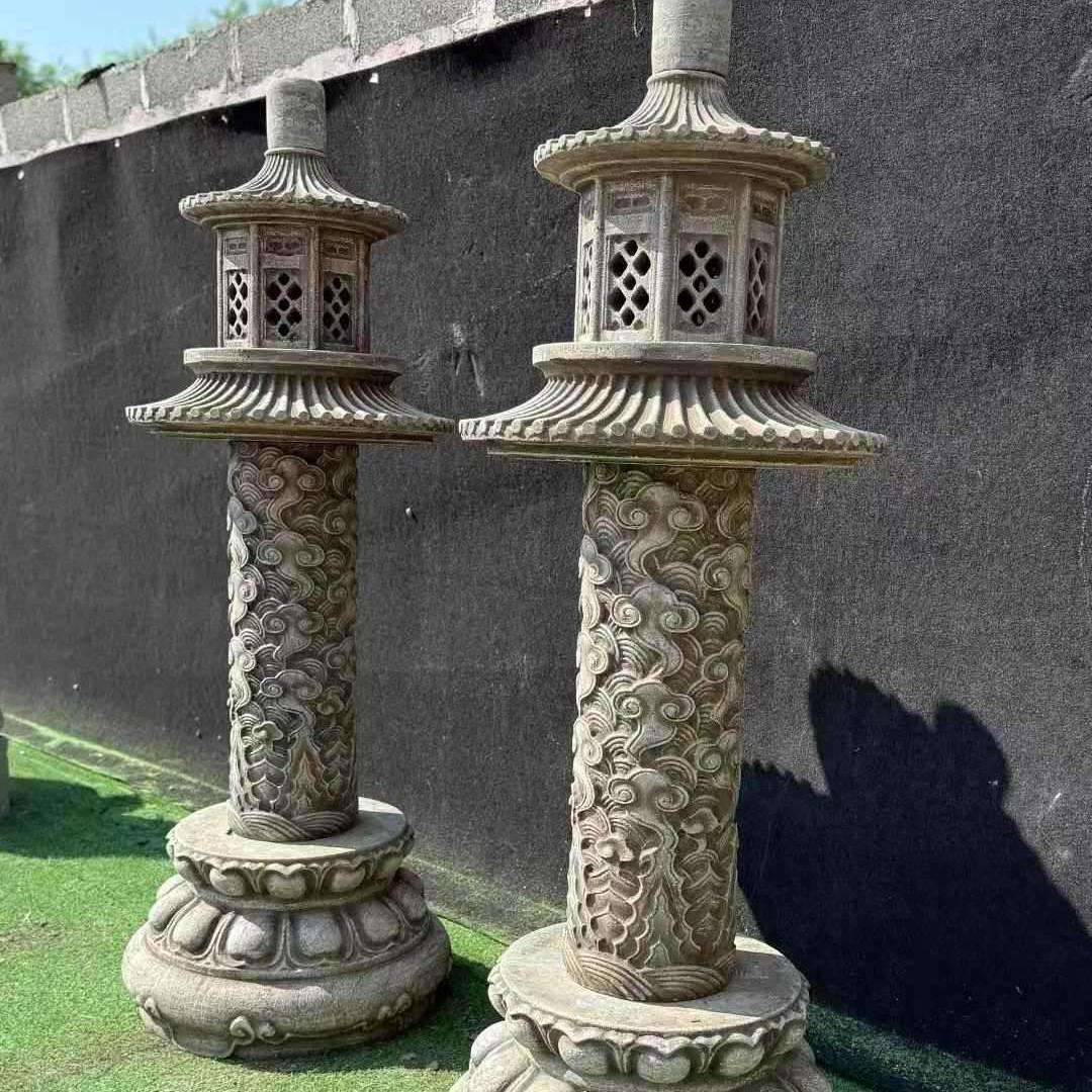 复古庭院石雕石灯笼日式仿古中式青石石灯户外庭院灯造景装饰摆件